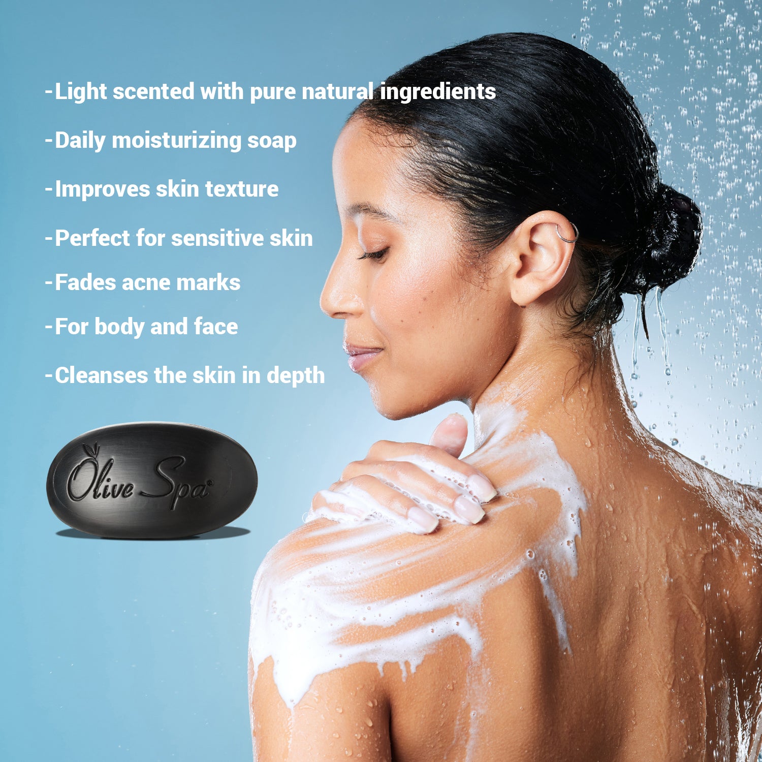 BLACK SOAP WITH OLIVE OIL AND VOLCANIC LAVA