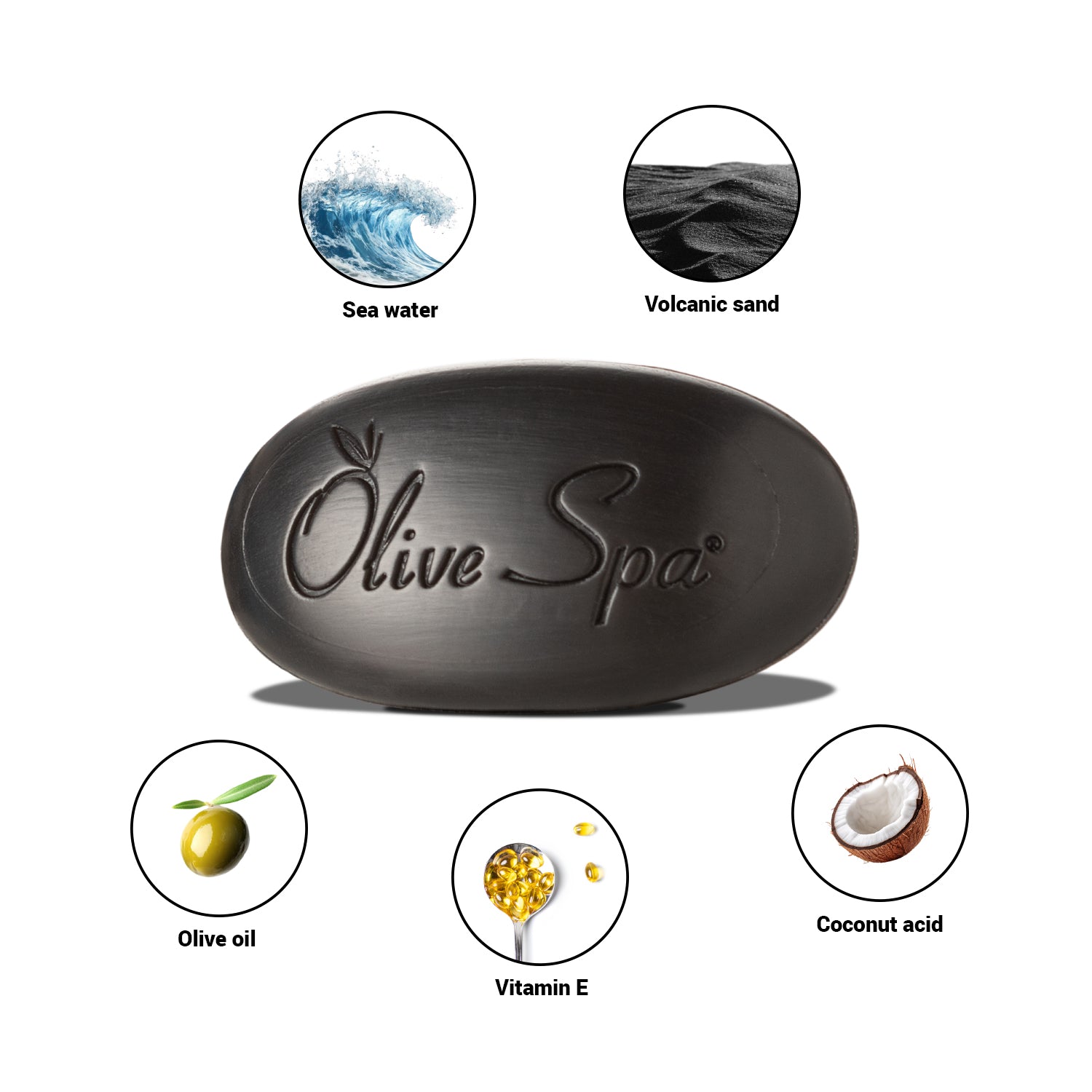 BLACK SOAP WITH OLIVE OIL AND VOLCANIC LAVA